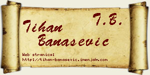 Tihan Banašević vizit kartica